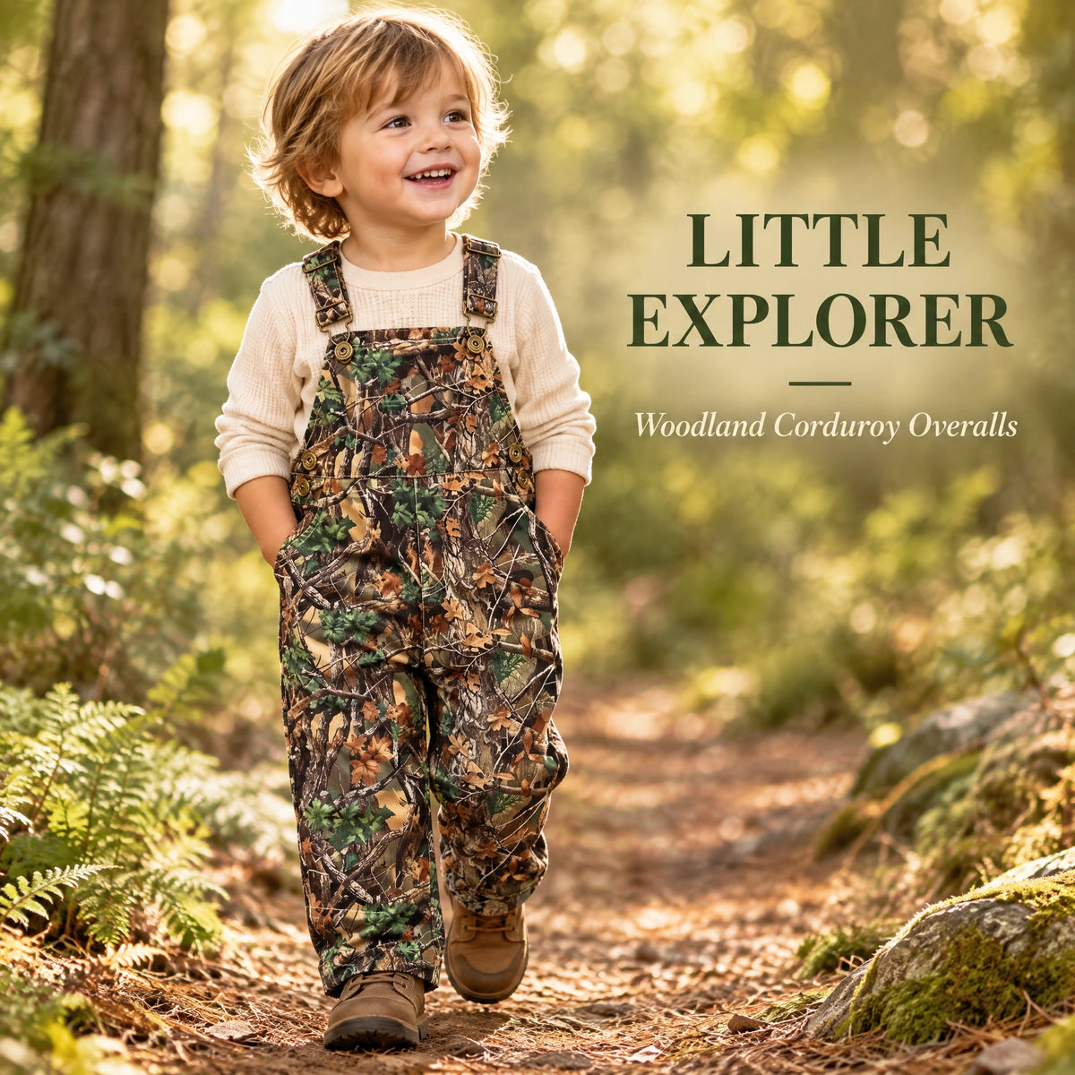 ✨Children's Forest Camouflage Corduroy Overalls