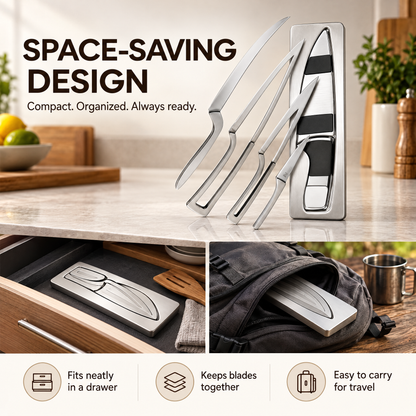 ✨Magnetic Kitchen Knife Set – 4 Piece High Carbon Stainless Steel Kitchen Knives🔪