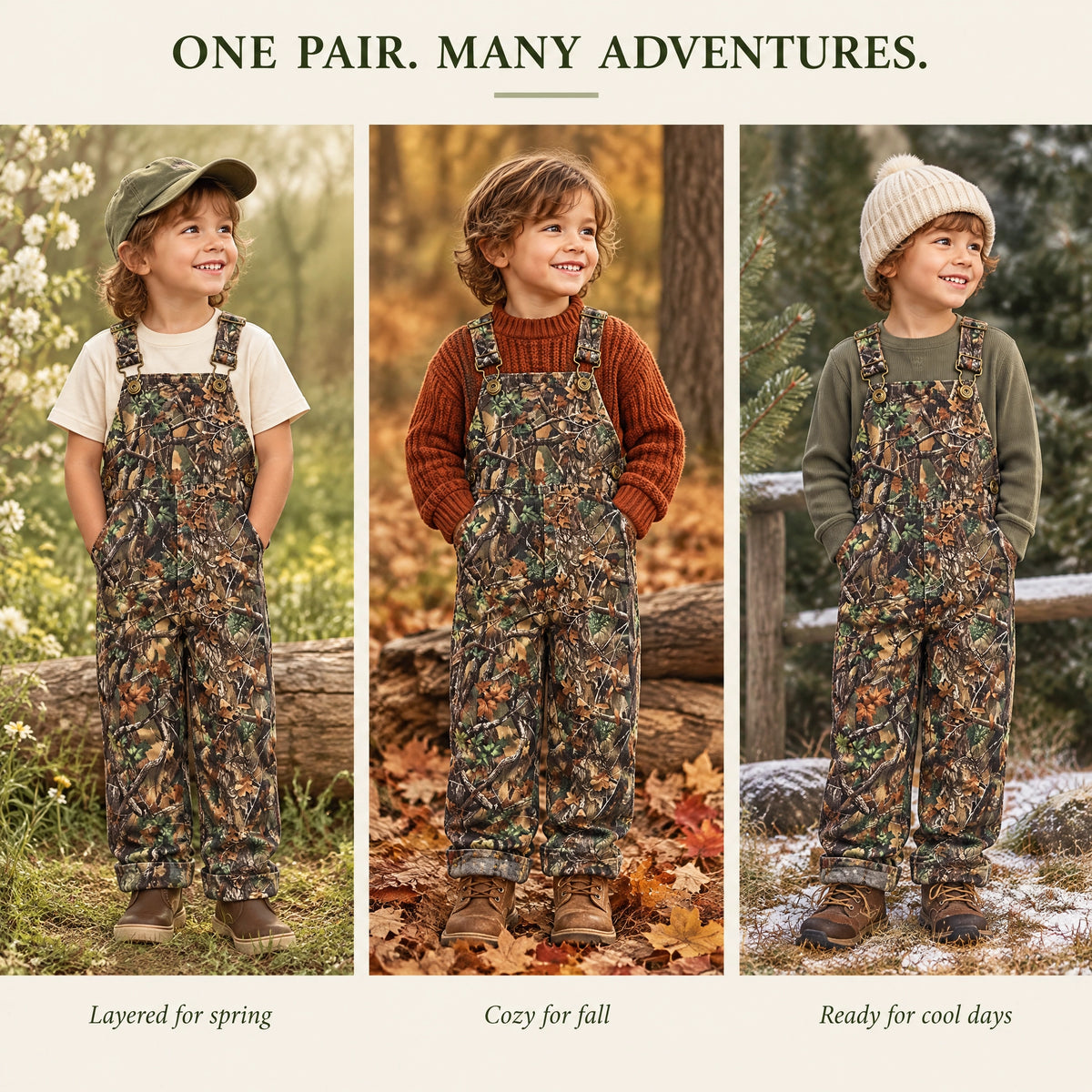 ✨Children's Forest Camouflage Corduroy Overalls