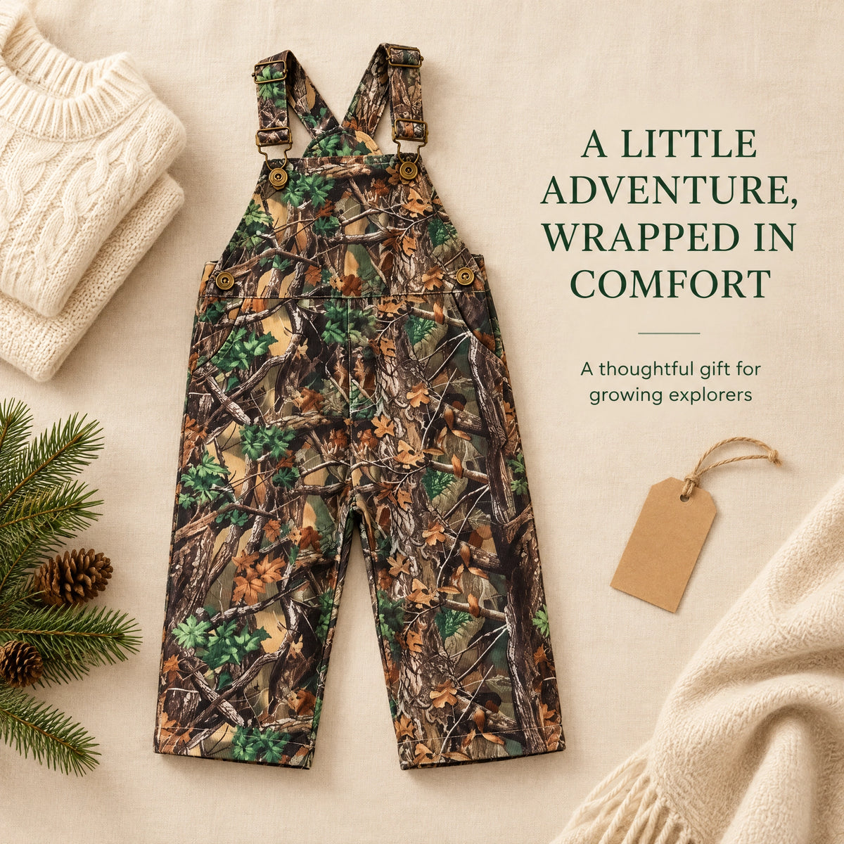 ✨Children's Forest Camouflage Corduroy Overalls