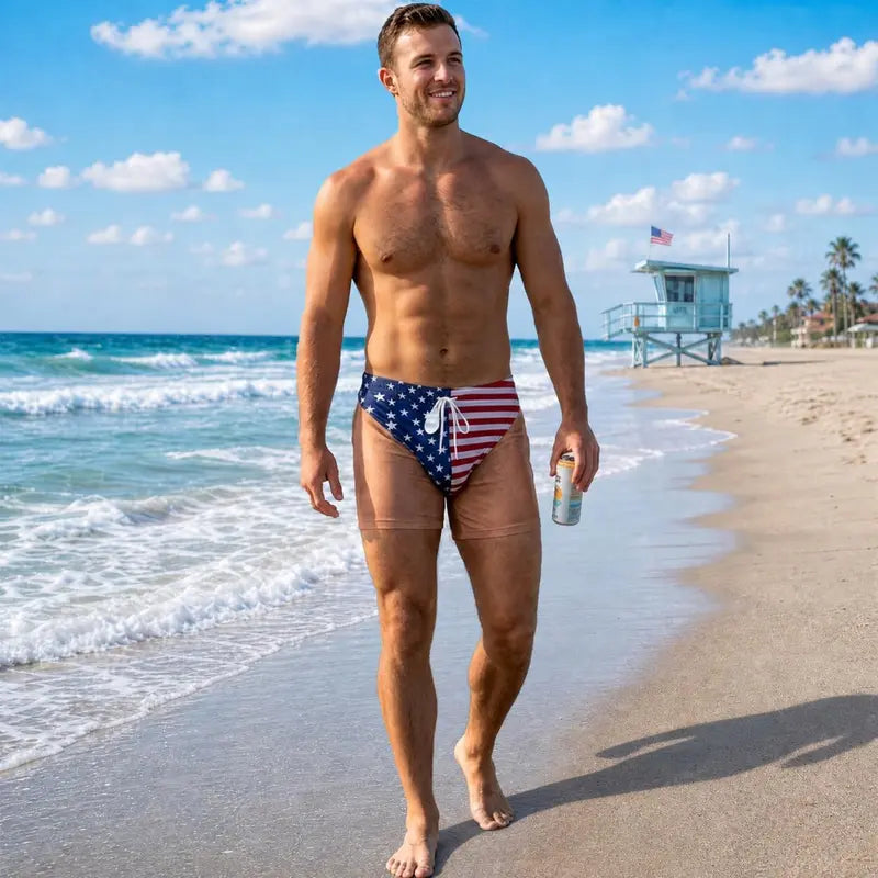 🔥Funny Patriotic Men Swim Trunks