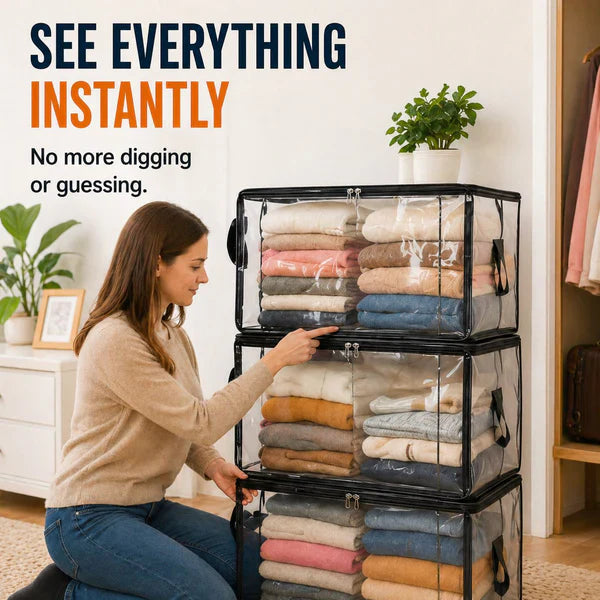🎖️📦Large Heavy-Duty Thick Plastic Clear Storage