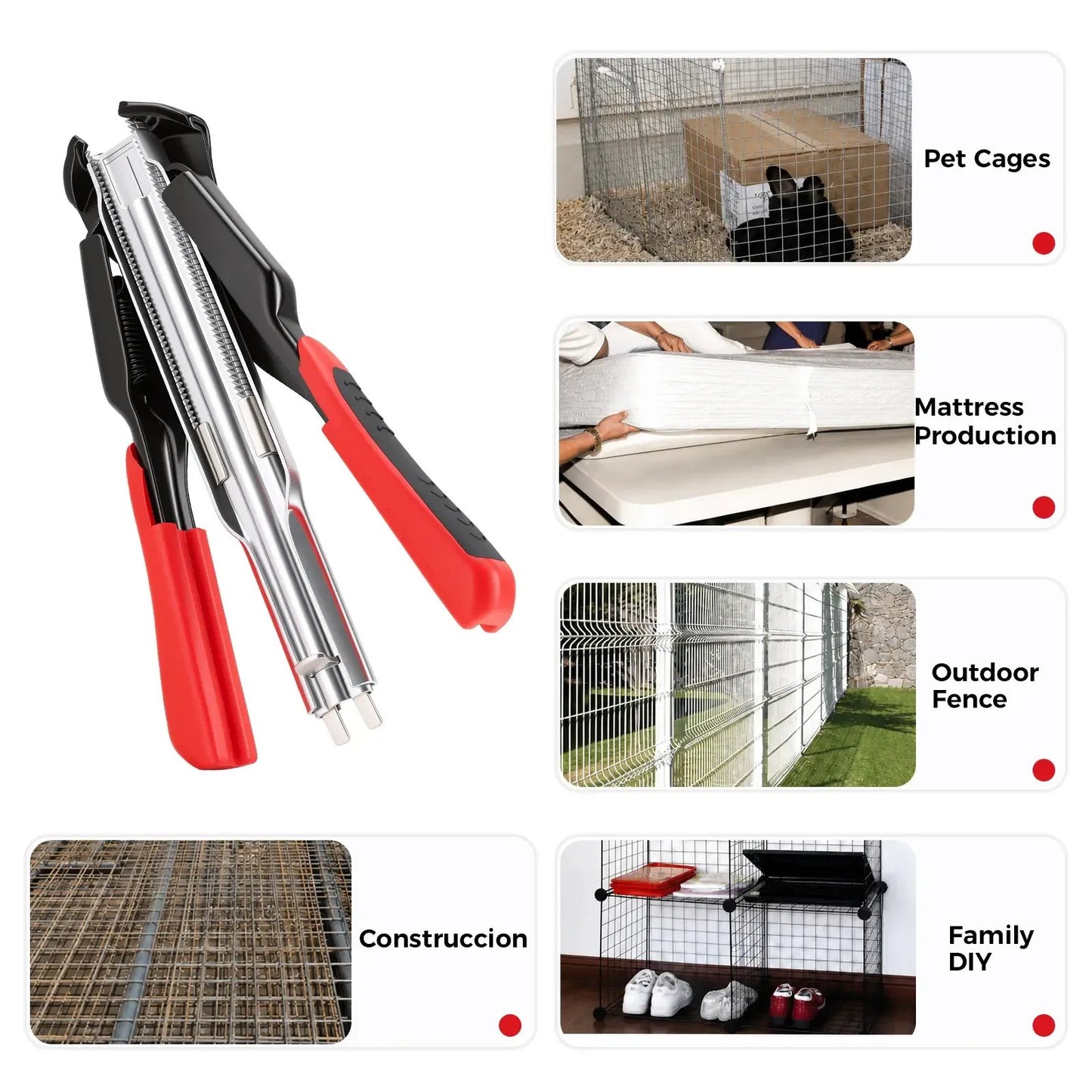 ✨Spring-Loaded Hog Ring Pliers Kit with 500 C-Clips