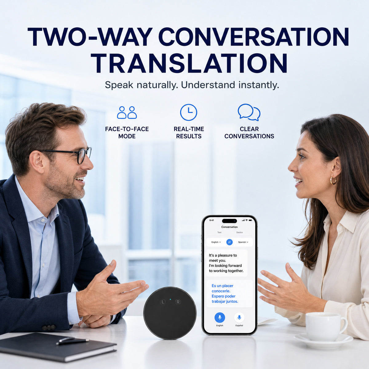 ✨AI Language Translator Device – Real-Time Two-Way Voice Translator
