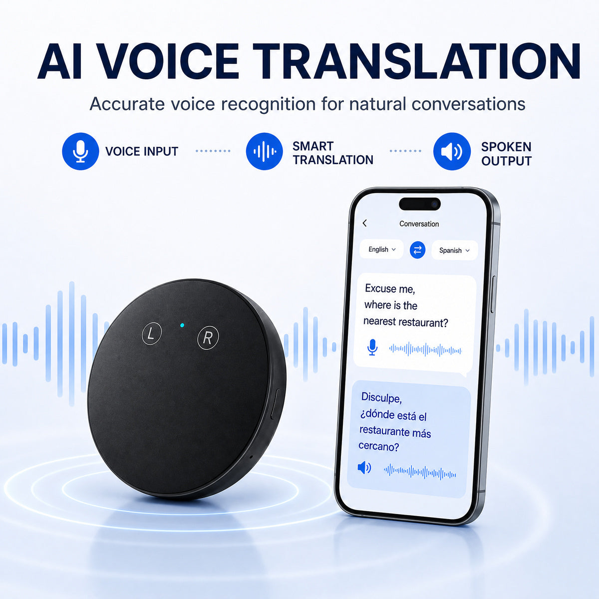 ✨AI Language Translator Device – Real-Time Two-Way Voice Translator
