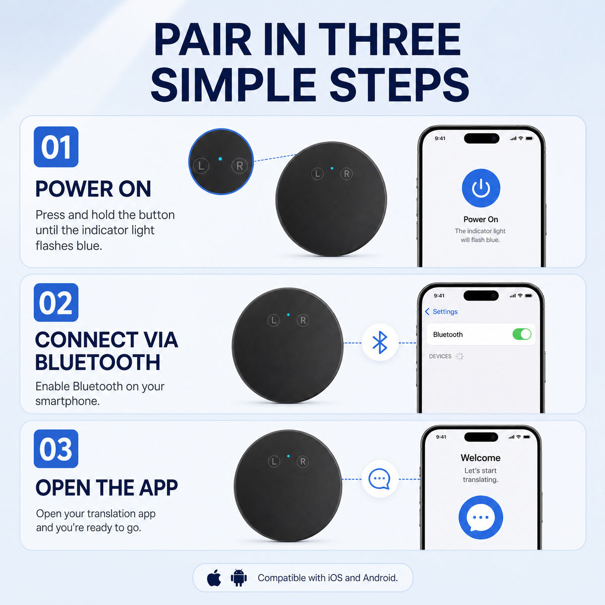 ✨AI Language Translator Device – Real-Time Two-Way Voice Translator