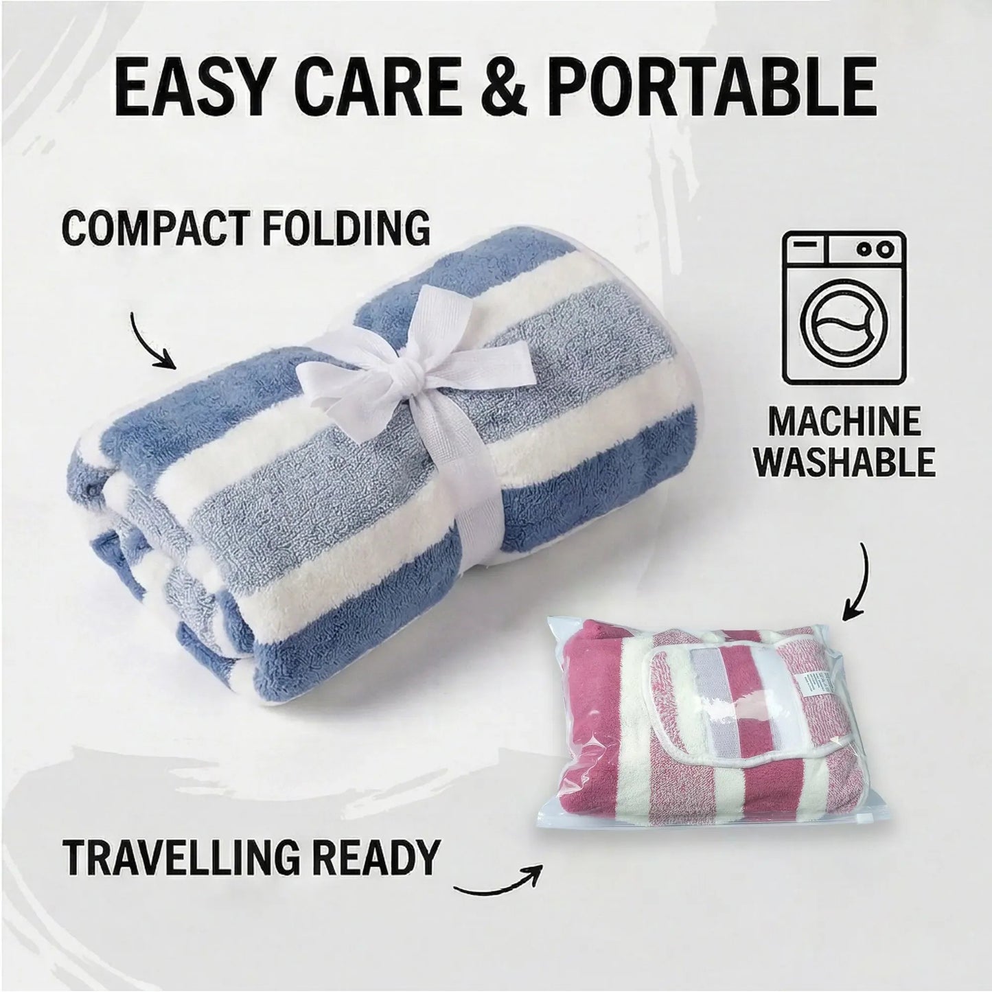 ✨75K+ SOLD!🐶Quick-Dry Dog Bathrobe, Absorbent Striped Pet Towel Coat with Adjustable Belly Band, Washable Pet Bathrobe