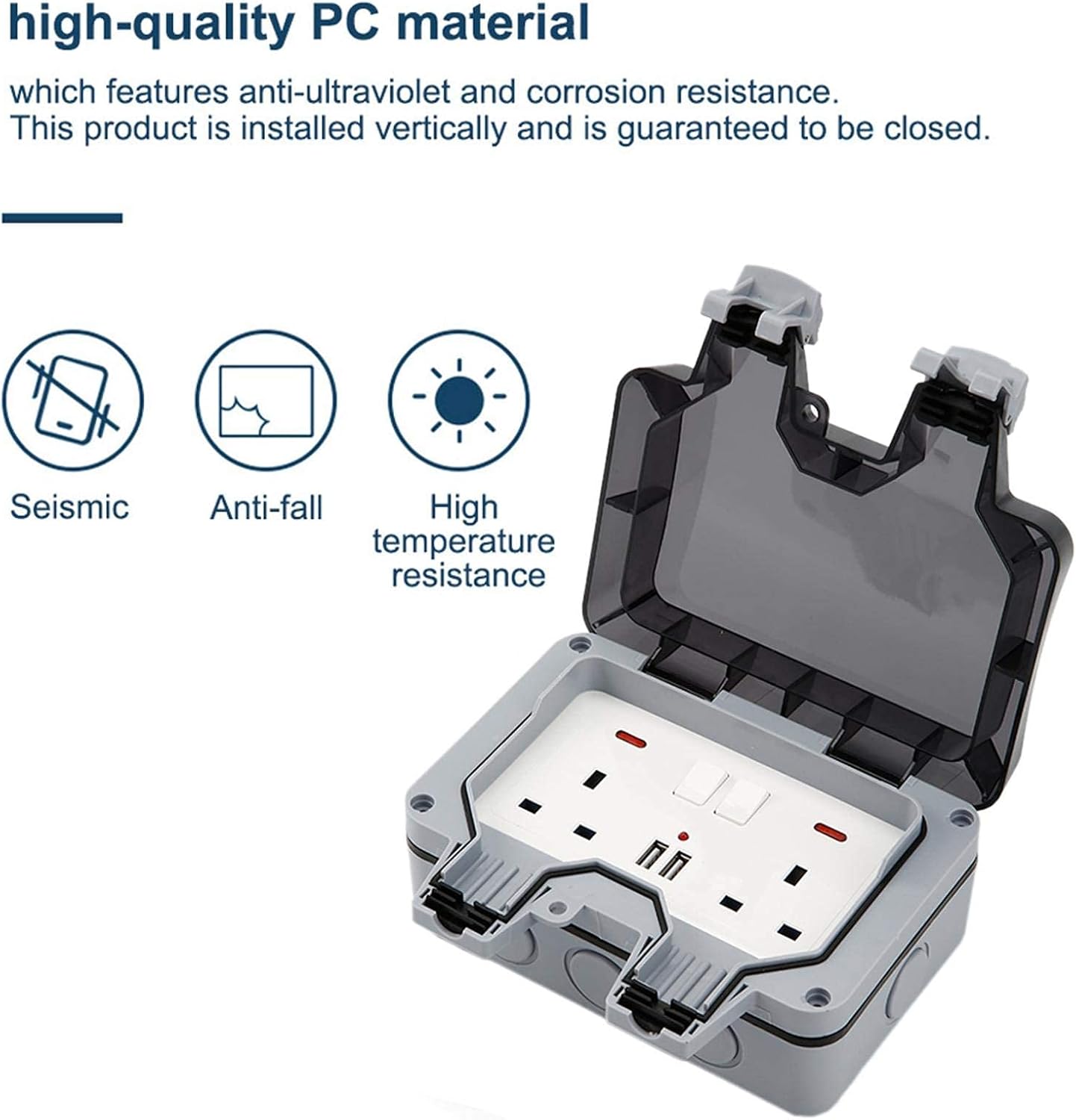 🔥Waterproof Outdoor Power Box with 9.8Ft Extension Cord, Switches & LED Indicator Electrical Outlets Extender