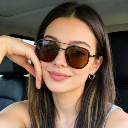 ✨😎 Fashion Geometric Double-Beam Sunglasses