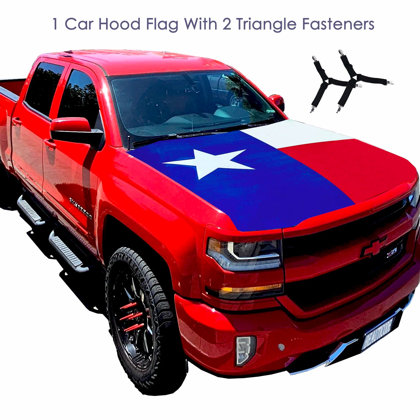 ✨🦅American Flag Car Hood Cover With Dual Triangle Clips Fits Trucks SUVs Sedans Jeep Commemorative Edition