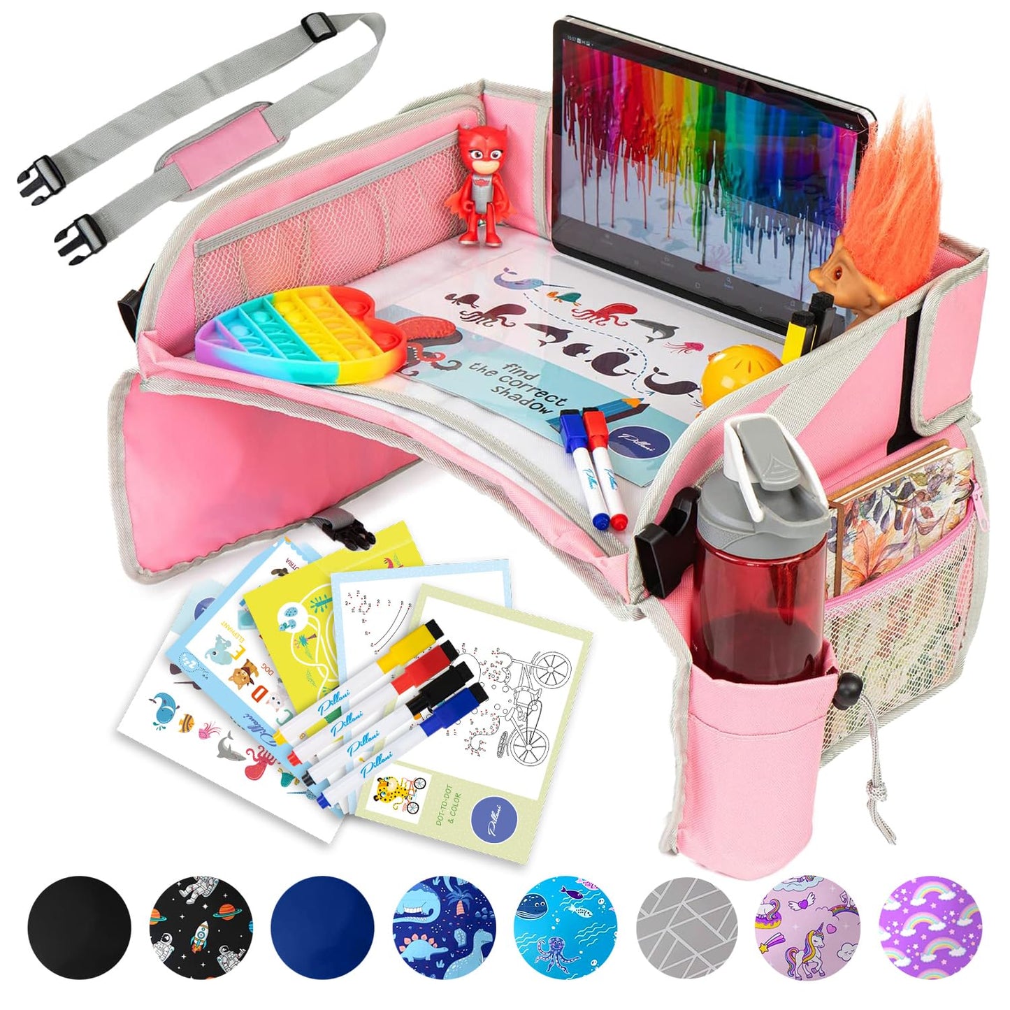 ✨Last Day 50% OFF - 🚗✨ Kids Travel Tray for Car – Mess-Free Activity & Snack Table for Toddlers