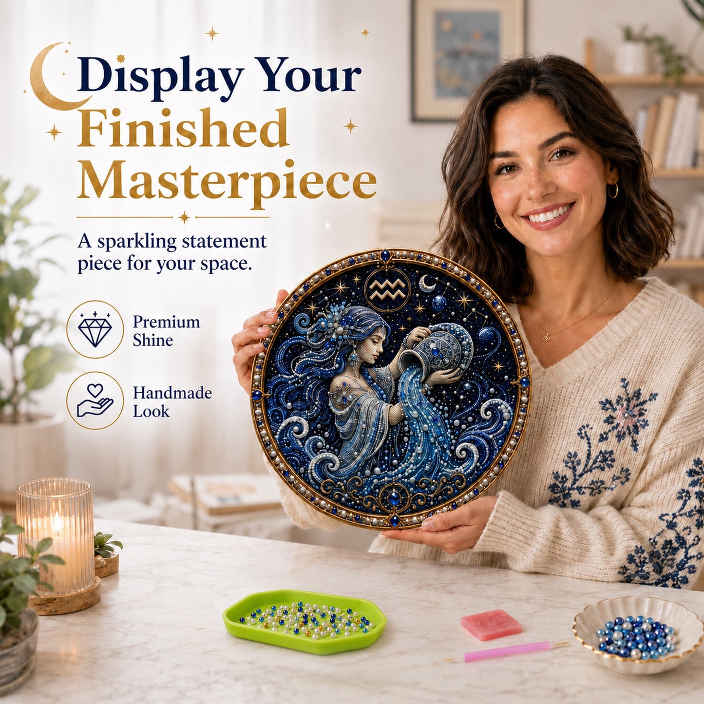 ✨Last Day 49% OFF - DIY 12 Zodiac Signs Pearl Art Kit ♈🌙