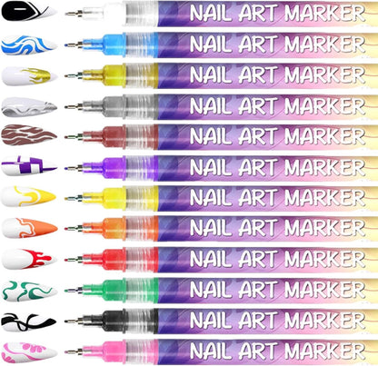 🎖️🎨12 Colors Nail Art Pens Set