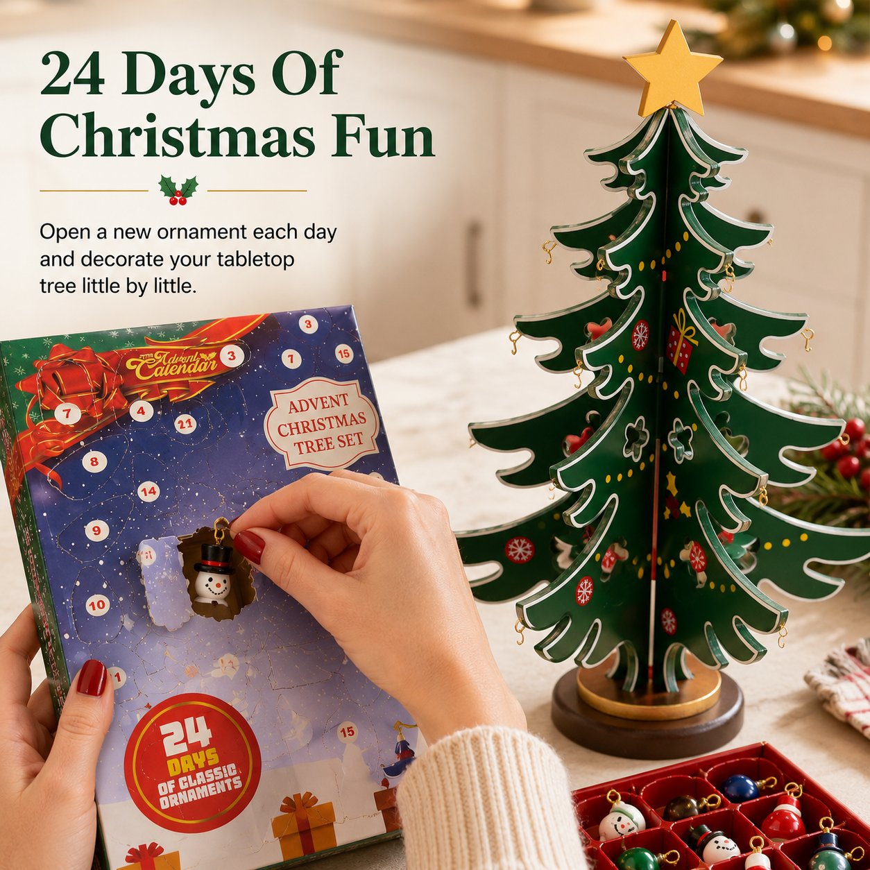 ✨24-Day Wooden Christmas Tree Advent Calendar🎄