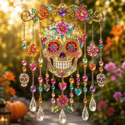 🔥👻 Halloween Suncatcher Wind Chime – Cute Spooky Hanging Decor 🎃