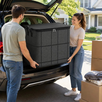 🔥Spacious Zippered Storage Bin📦 – Large Capacity Bag for Quilts, Blankets & Sweaters, Perfect for Moving Day & Closet Organization