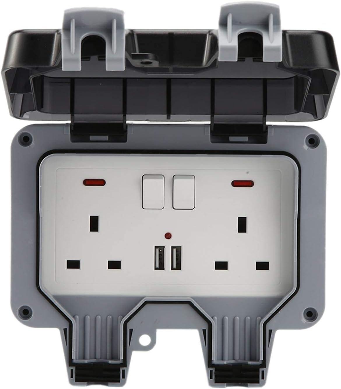 🔥Waterproof Outdoor Power Box with 9.8Ft Extension Cord, Switches & LED Indicator Electrical Outlets Extender
