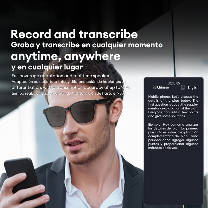 🔥Last Day Promotion 49% OFF🔥- HY-C8 AI Wireless Bluetooth Translation Glasses