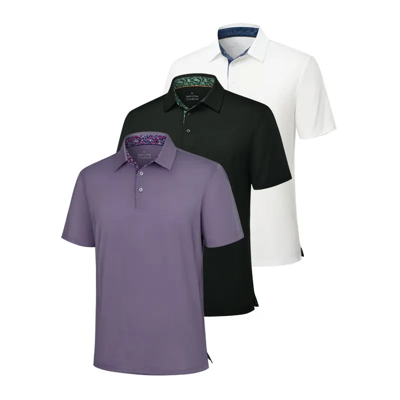✨3-Pack Men’s Polo Shirts - Soft Cotton, Short Sleeve Comfort
