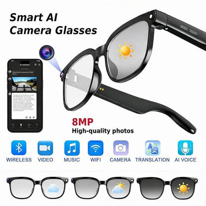 🔥Smart AI Camera Glasses with 8MP Photochromic Lenses