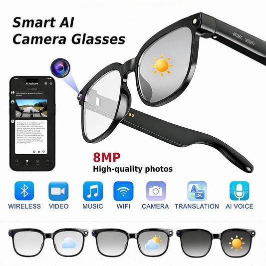 🔥Smart AI Camera Glasses with 8MP Photochromic Lenses