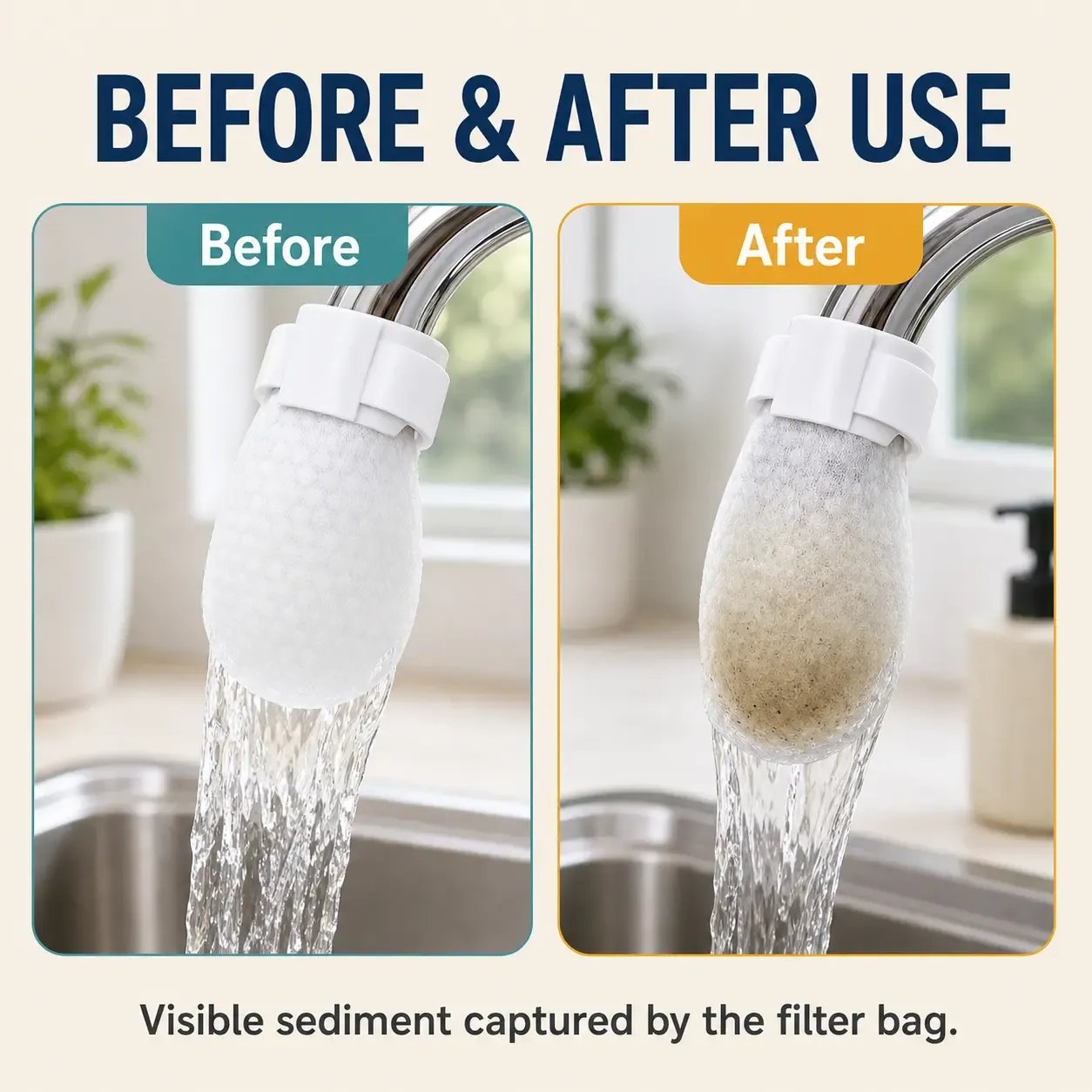 🔥75K+ SOLD!💧 Disposable Cotton Faucet Filter Bags