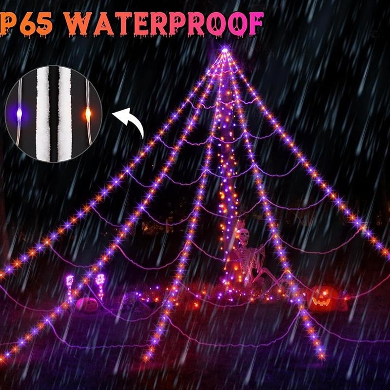 ✨Halloween Early Sale🕷️ Glowing Spider Web LED Lights🎃