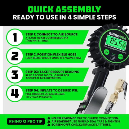 ✨ Digital Tire Pressure Gauge with Inflator 🚗 3-in-1 Precision for Your Garage⏰