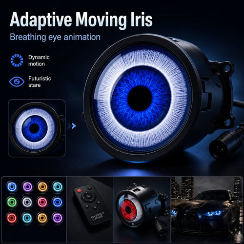 🔥👁️Animated Demon Eye LED Projector Headlight Kit