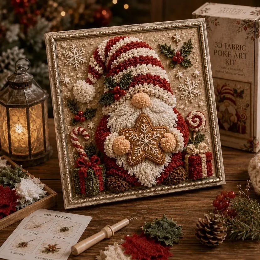 ✨Hot 30% OFF🌹🎄 3D Christmas Fabric Poke Art Kit
