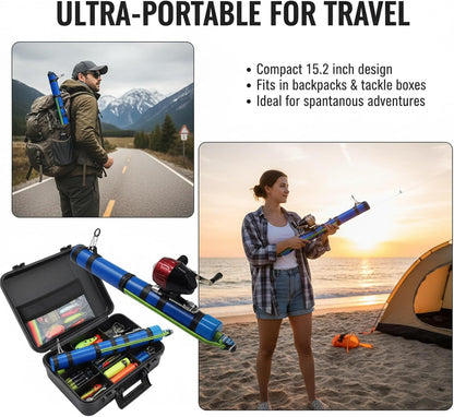 🎖️Fishing Catapult Rod, Portable Compact Telescopic Slingshot Fishing Reel