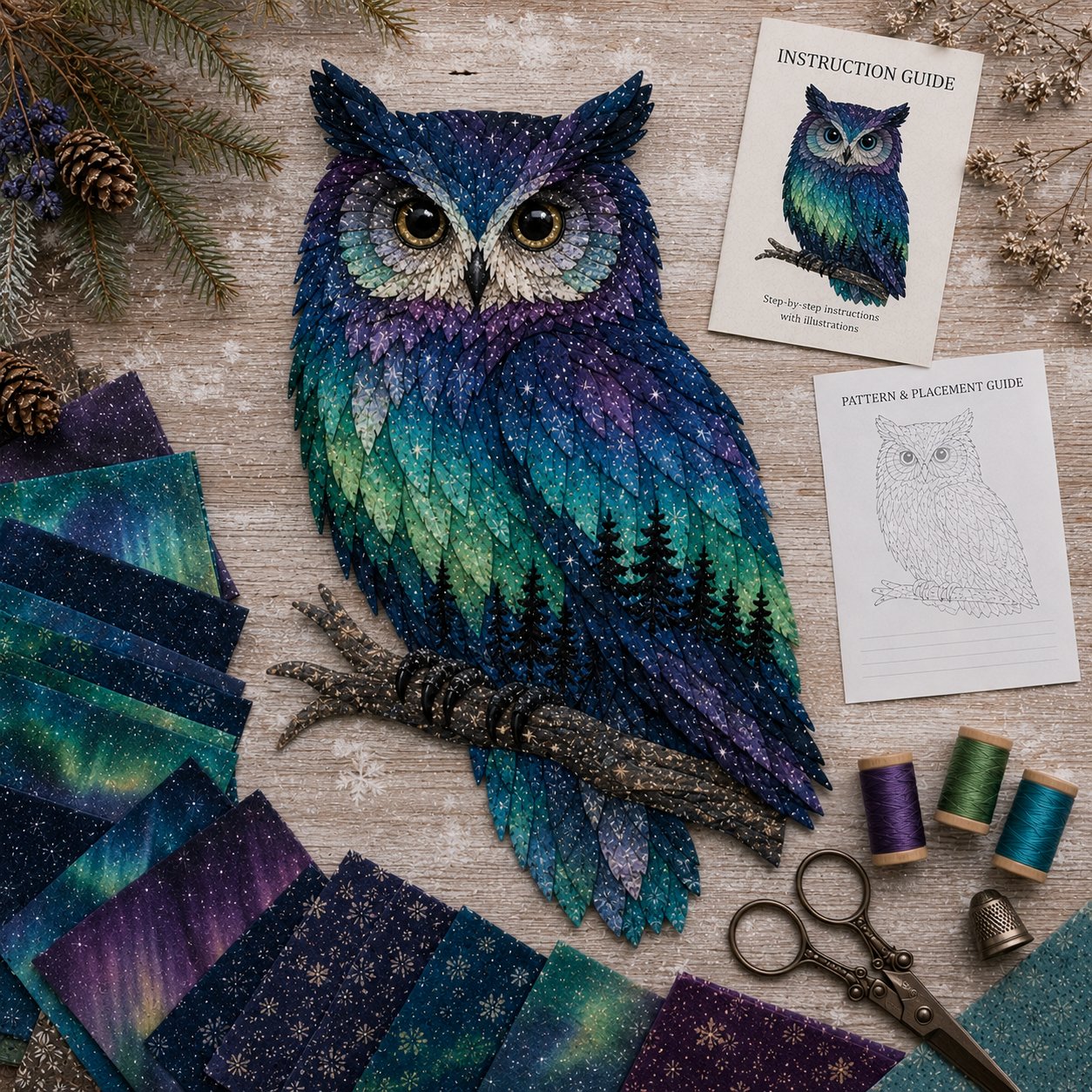 ✨Last Day 49% OFF - Northern Lights Wildlife DIY Patchwork Kit