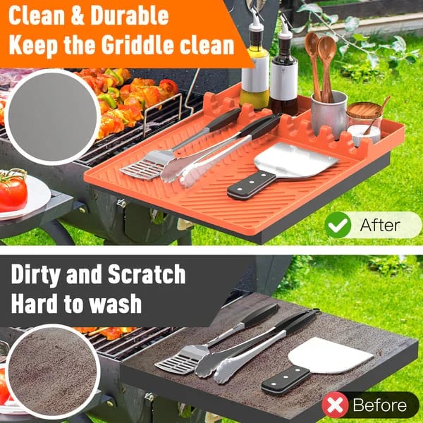 ✨🌞Summer Sale 49% OFF🍖Silicone BBQ Side Shelf Mat — Keep Tools Clean & Close