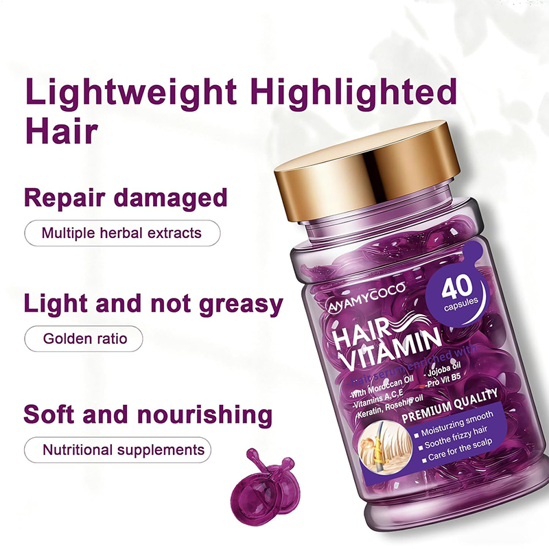 🔥Hair Vitamin Capsules Infused with Violet Vitamins & Argan Oil,40 Capsules💜