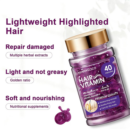 🔥Hair Vitamin Capsules Infused with Violet Vitamins & Argan Oil,40 Capsules💜