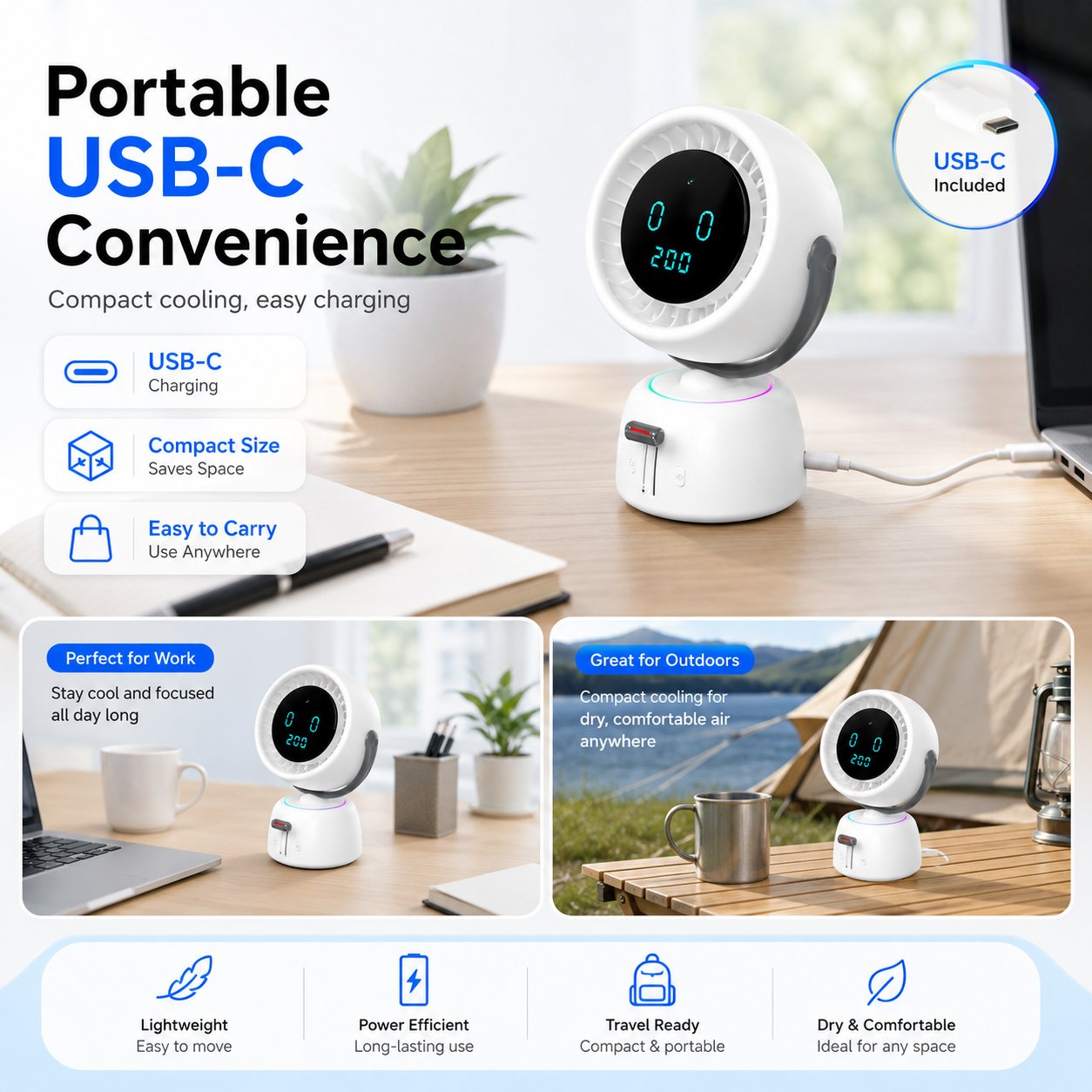 🔥🤖Smart Auto Tracking Desk Fan