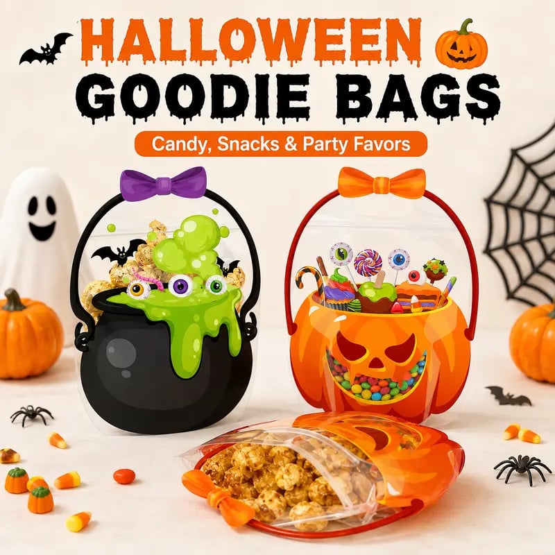 ✨20/40/60 Pcs Halloween Plastic Goodie Bags🎃