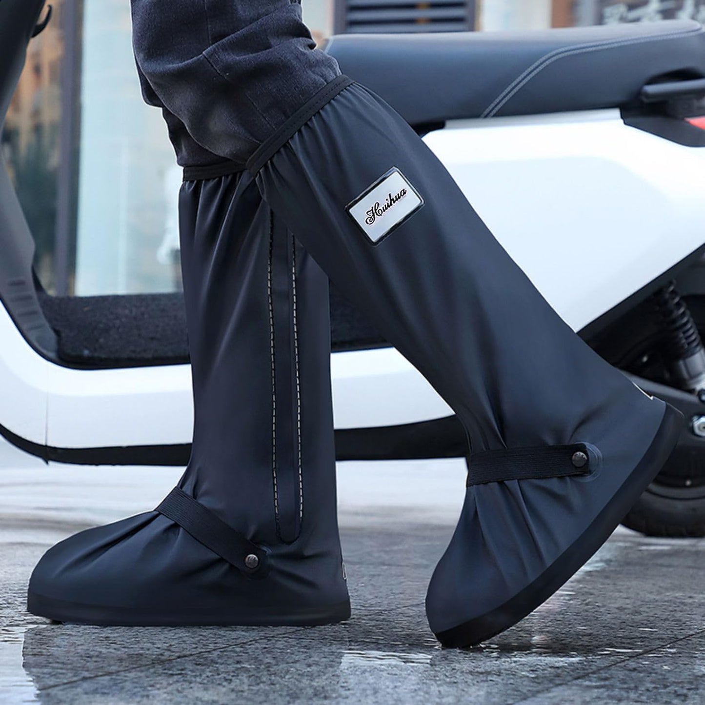 ✨Black Waterproof Rain Boot Shoe Cover with Reflector