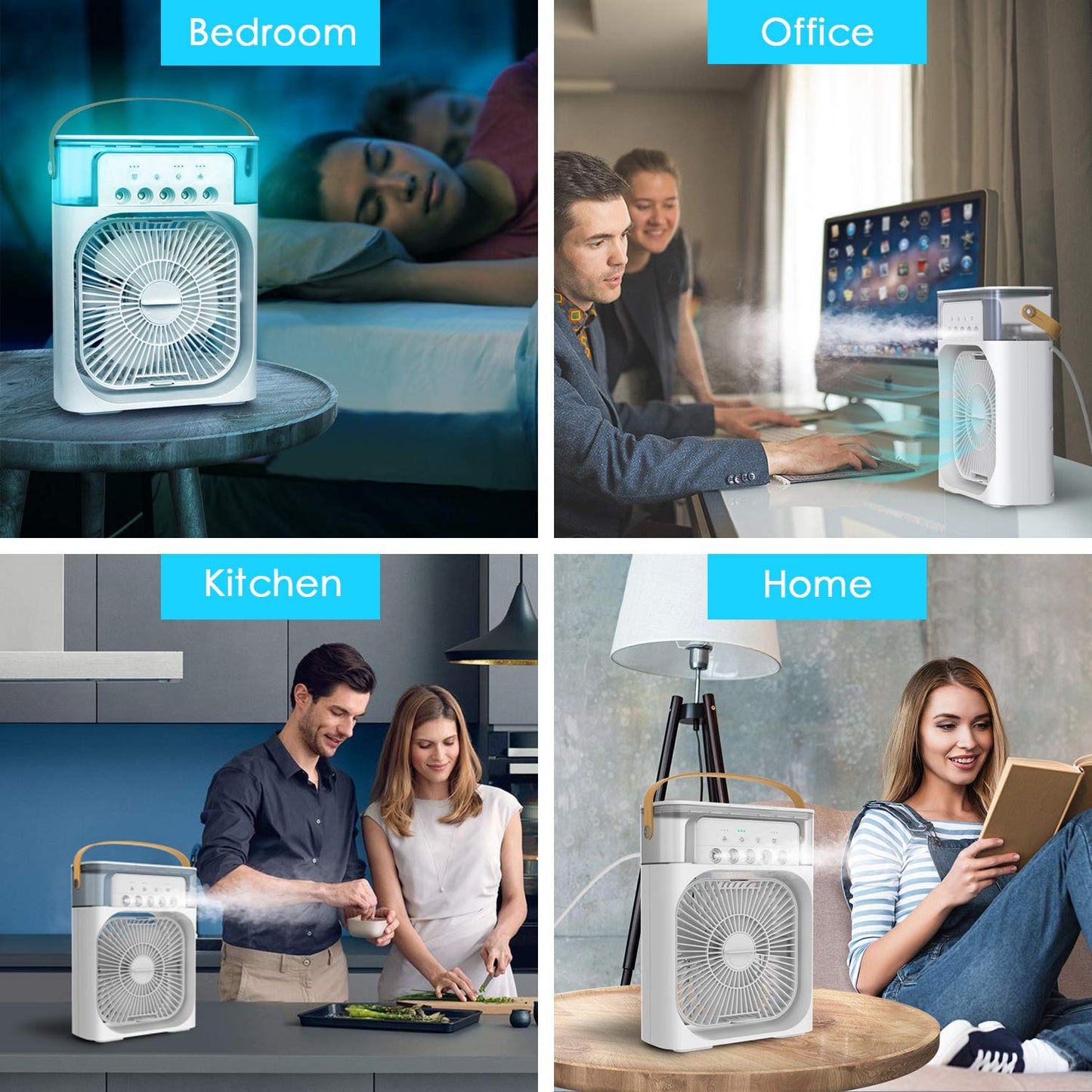 🔥Mini USB Desk Fan with Misting Spray – 3 Wind Speeds, Timer and Spray Modes