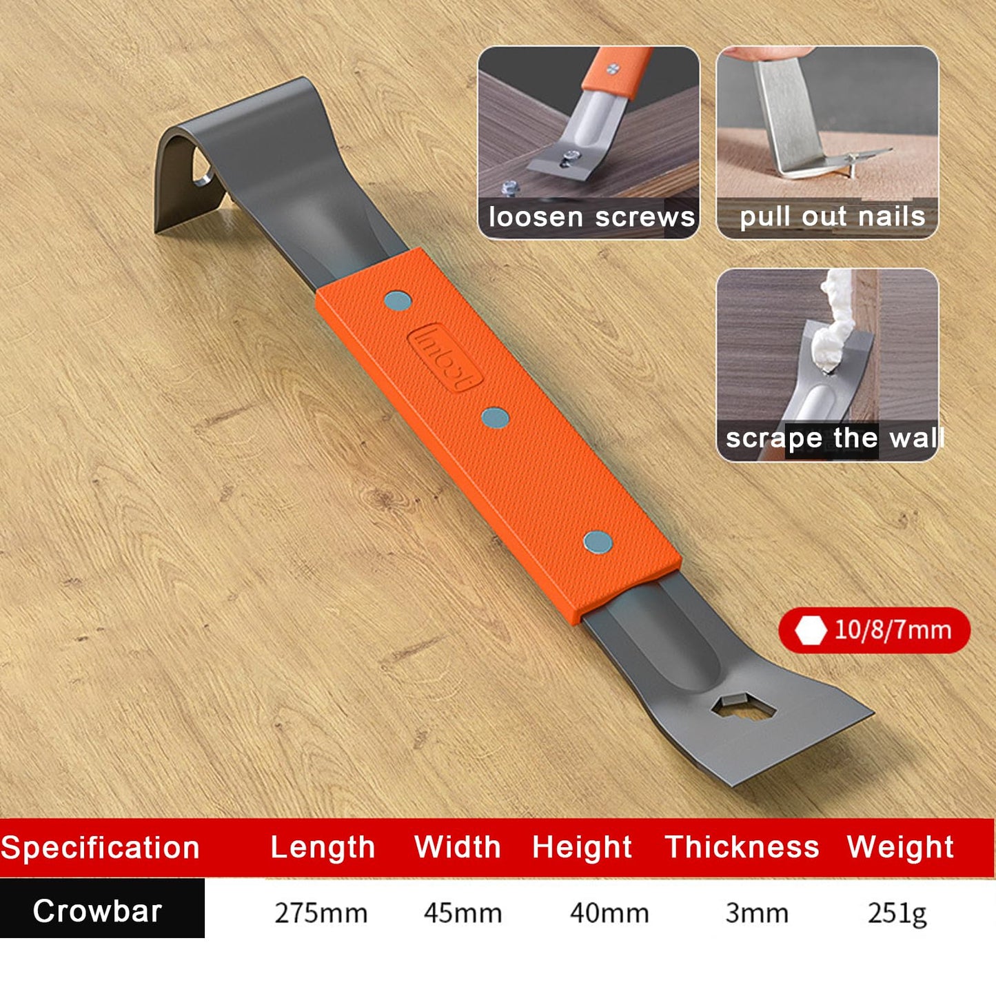 🔥Multifunctional Stainless Steel Wrecking Bar
