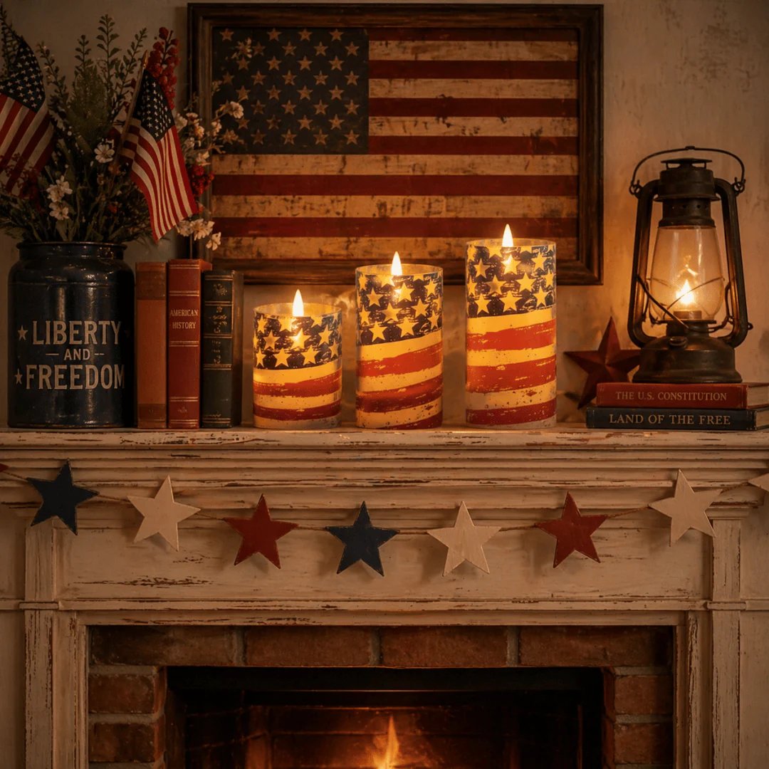 ✨3-Piece Set - Patriotic Flameless Candles (With Remote Control)