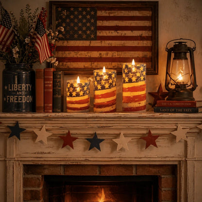 ✨3-Piece Set - Patriotic Flameless Candles (With Remote Control)