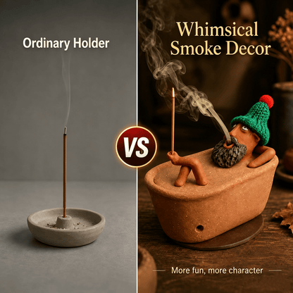 ✨ Lazy Bath Man Incense Burner 🛁🧘