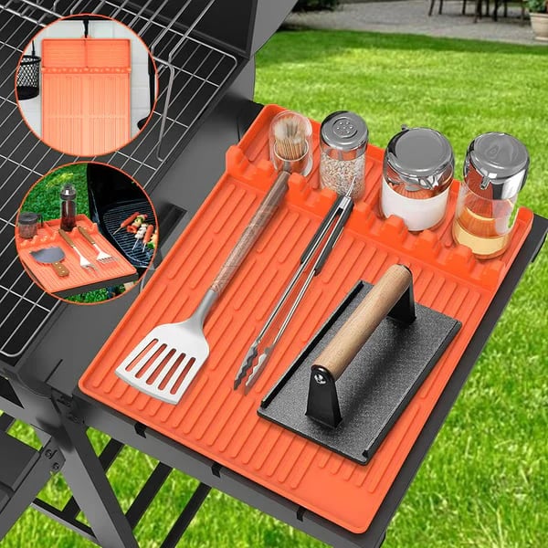 ✨🌞Summer Sale 49% OFF🍖Silicone BBQ Side Shelf Mat — Keep Tools Clean & Close