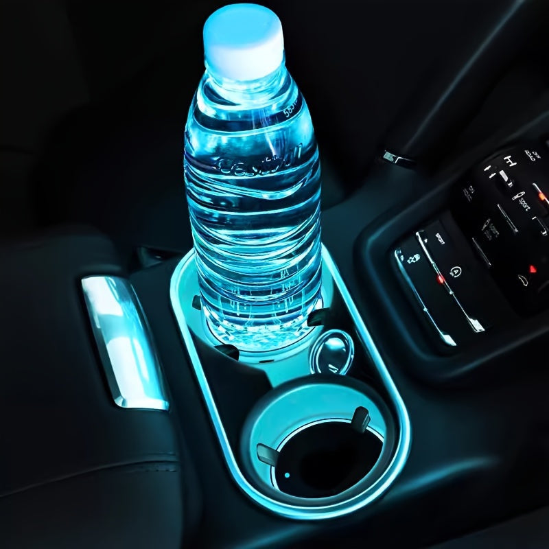 2 PCS LED Cup Holder Light - USB Rechargeable Waterproof Ambient Lighting