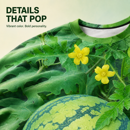 🔥🍉 Funny 3D Watermelon Belly T-Shirt – Summer Novelty Graphic Tee