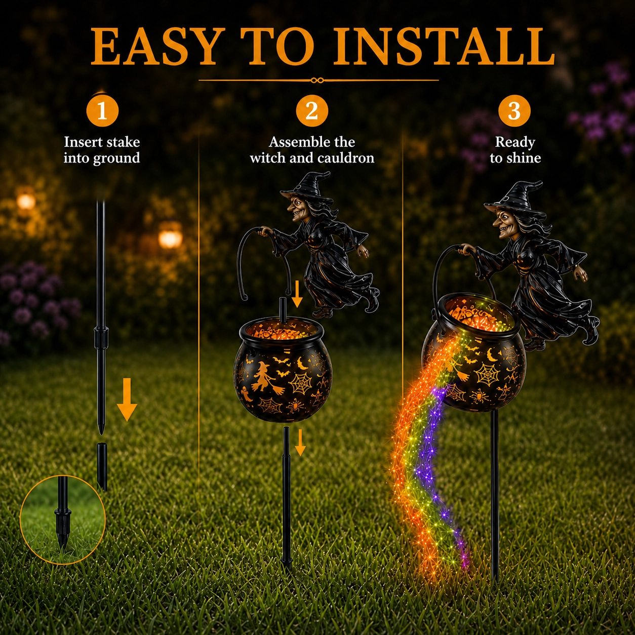 🔥Last Day 49% OFF🎃Halloween Witch Cauldron Garden Light