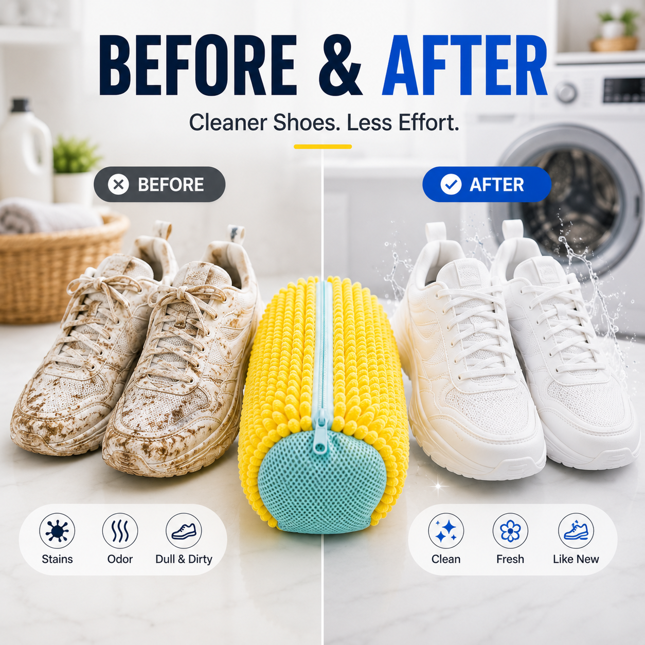 🔥👟 No-Scrub Shoe Washing Bag – Clean & Protect Your Sneakers In The Washing Machine