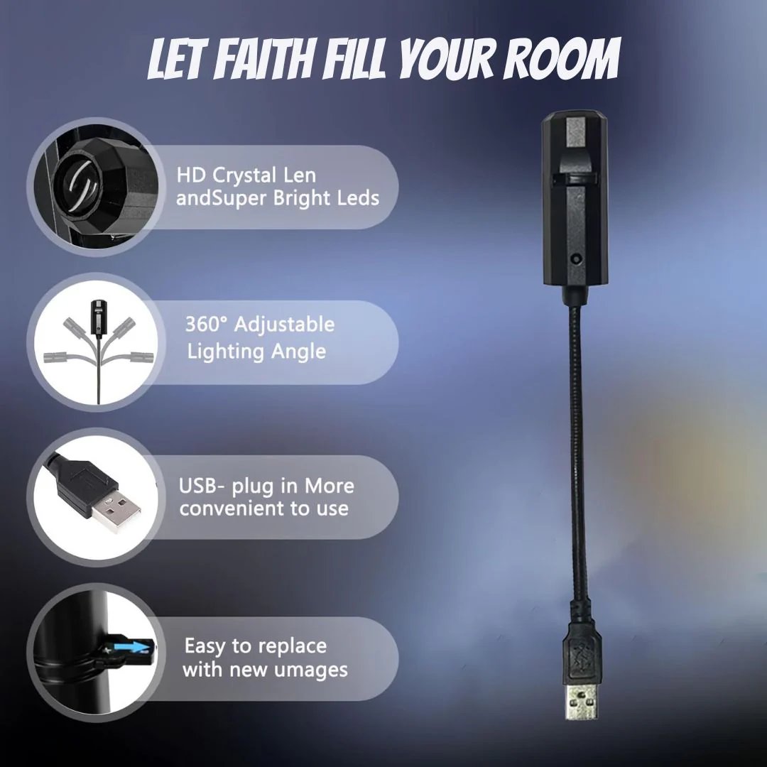 🔥Jesus Light USB Religious Projection Lamp with 6 Sacred Slides