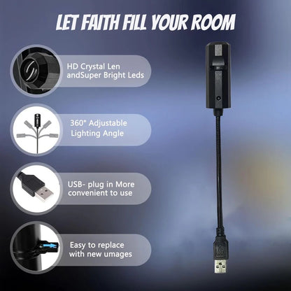 🔥Jesus Light USB Religious Projection Lamp with 6 Sacred Slides